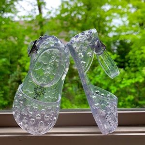 0-3 Month Clear Glitter Baby Jelly Shoes!